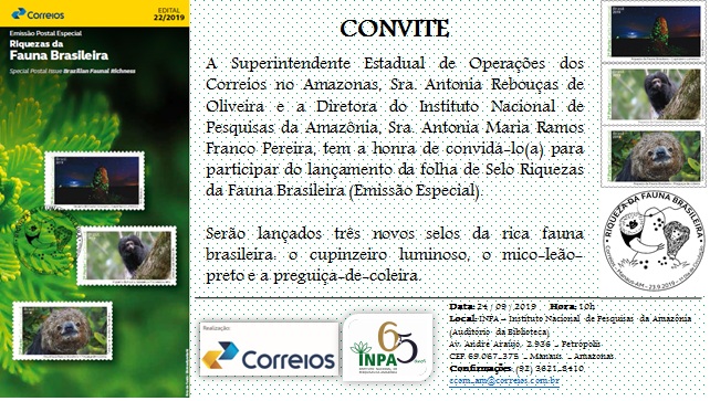 CONVITE SELO RIQUEZAS DA FAUNA BRASILEIRA ECT INPA